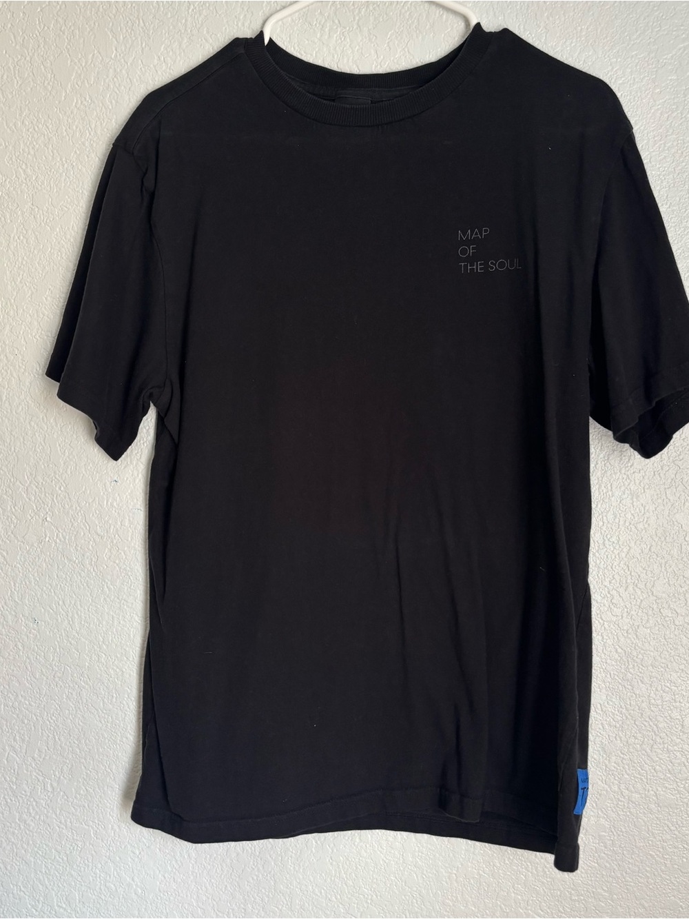 BTS Black Map of the Soul Tour Graphic Double-Sided Crew Neck T-Shirt L